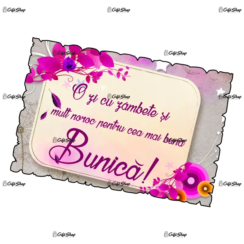 O zi cu zambete pentru cea mai buna bunica, magnet frigider mgs108